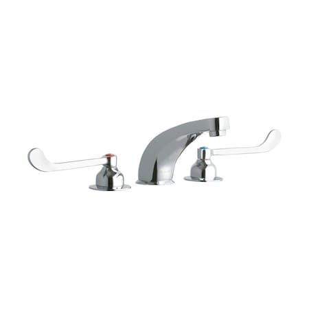 Elkay 8 Centerset With Concealed Deck Faucet With 6 Cast Fixed Spout 6 Wristblade Handles Chrome LK804CF06T6